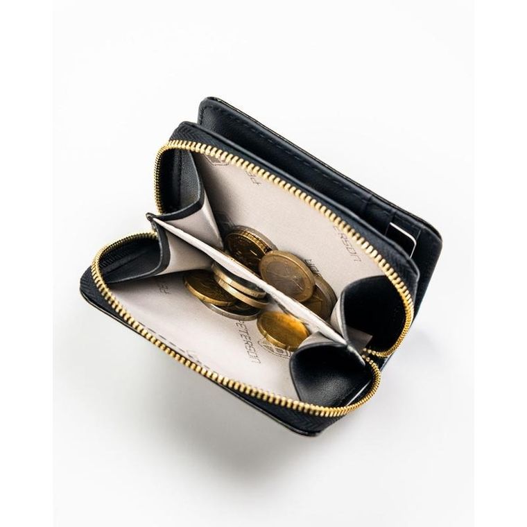 Portfel, czarny, skóra naturalna i ekologiczna, Peterson