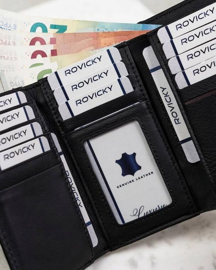 Portfel, czarny, skórzany, 4U Cavaldi