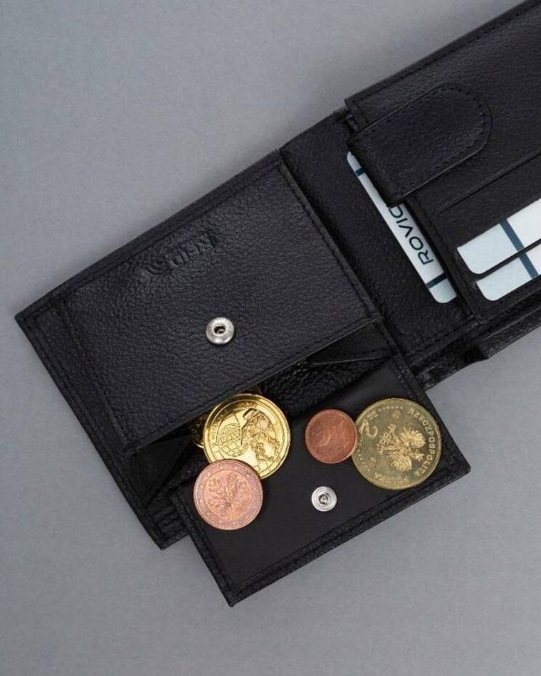 Portfel, czarny, skórzany, Cavaldi