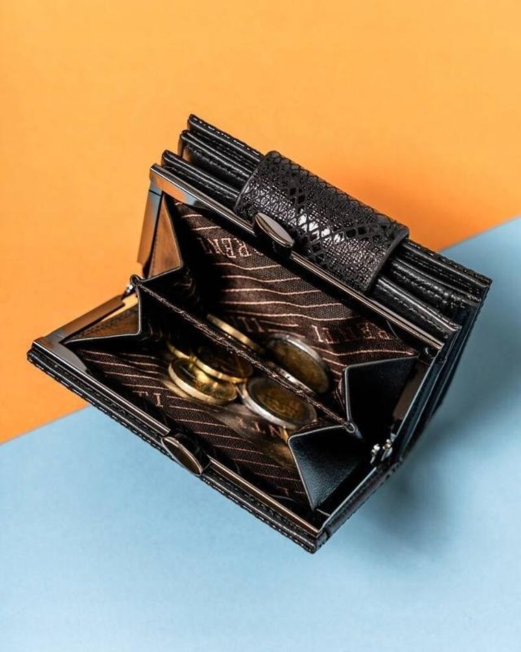 Portfel, czarny, skórzany, Lorenti