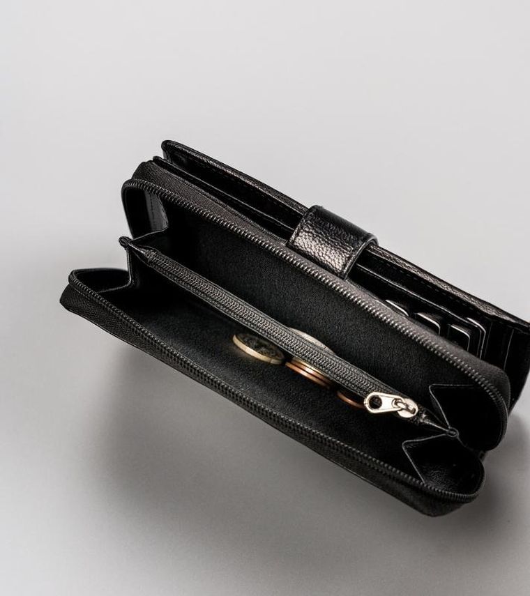 Portfel, czarny, skórzany, Peterson