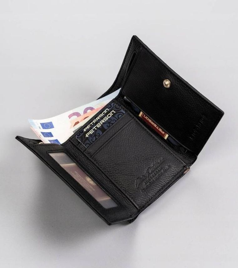 Portfel, czarny, skórzany, Peterson
