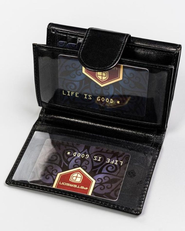 Portfel, czarny, skórzany, Peterson