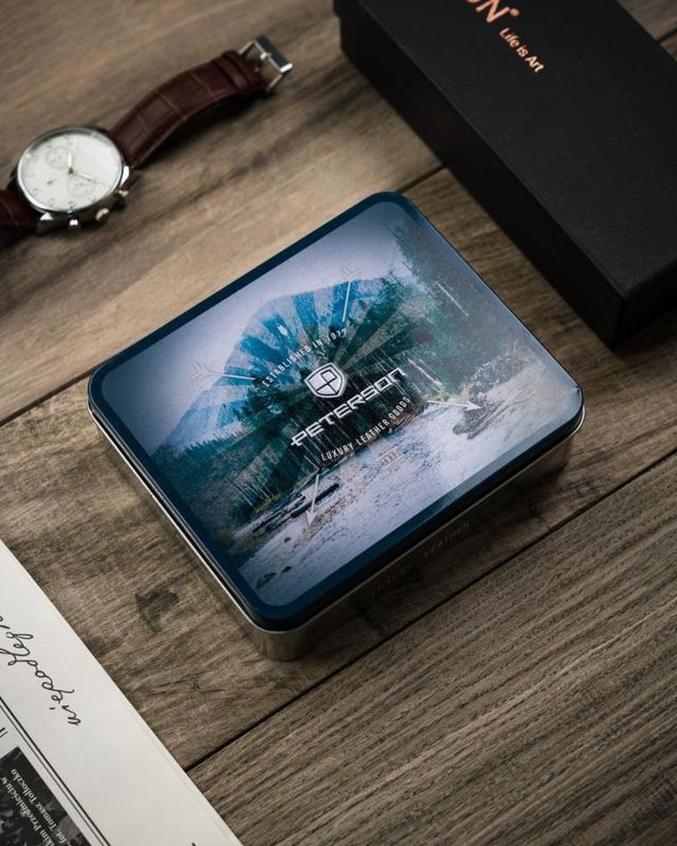 Portfel, czarny, skórzany, Peterson