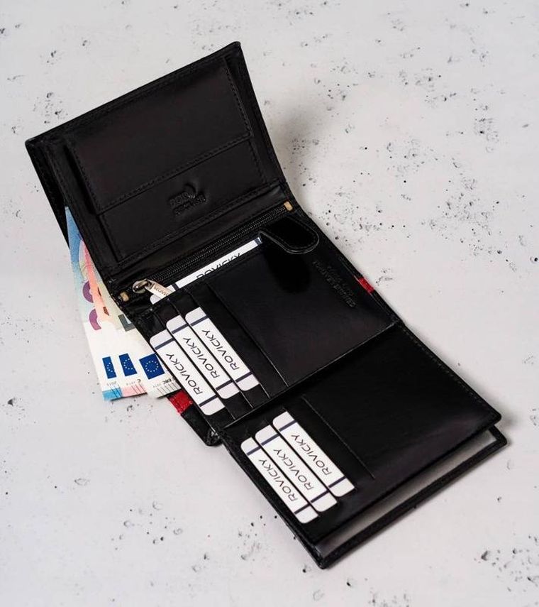 Portfel, czarny, skórzany, Peterson