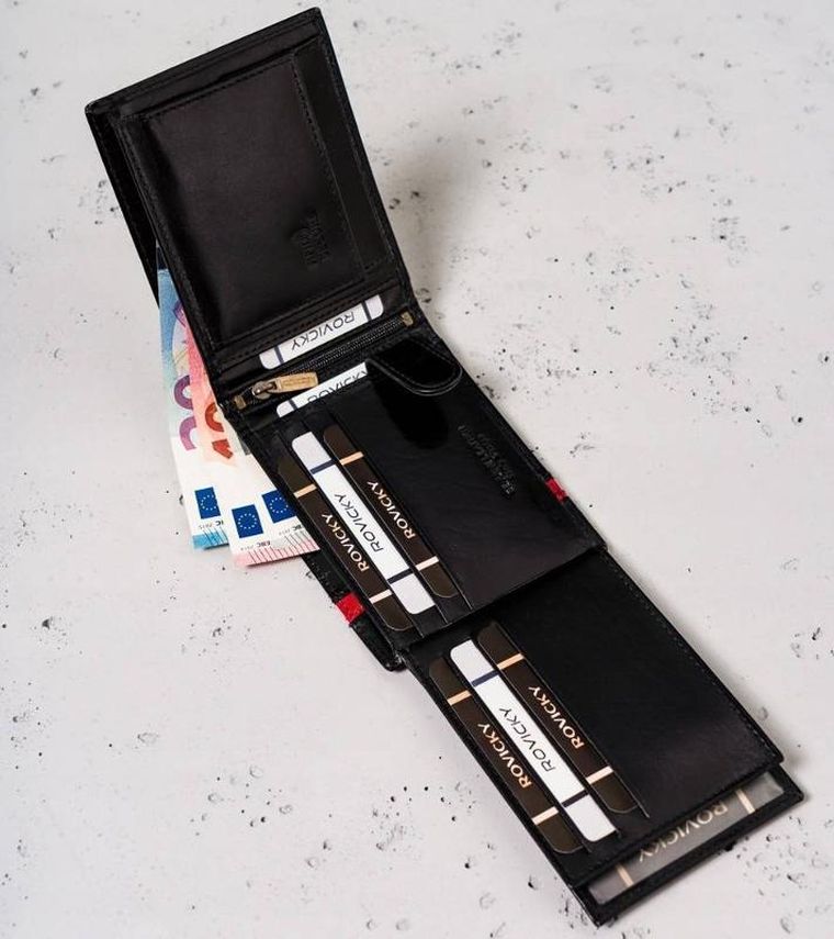 Portfel, czarny, skórzany, Peterson