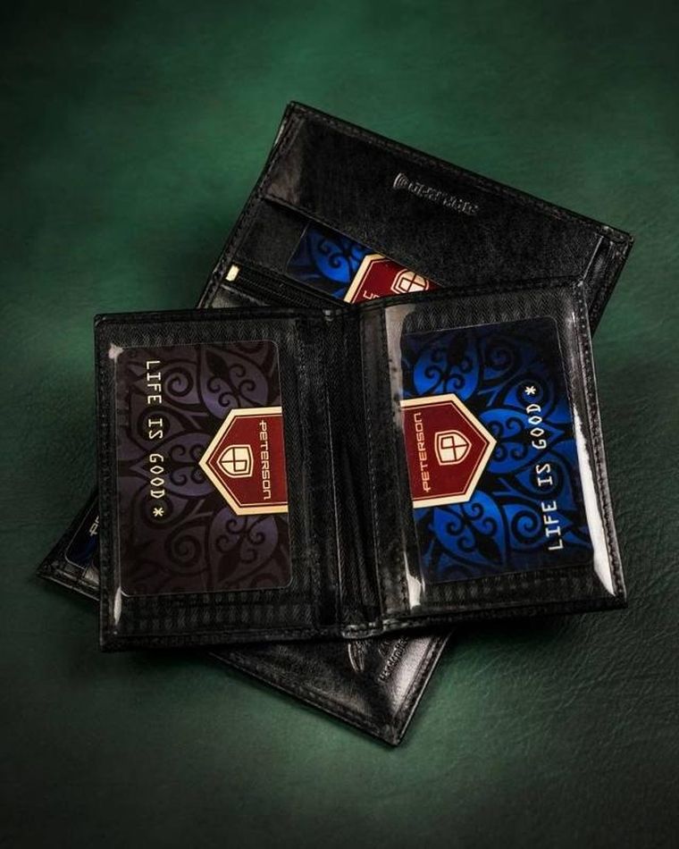 Portfel, czarny, skórzany, Peterson