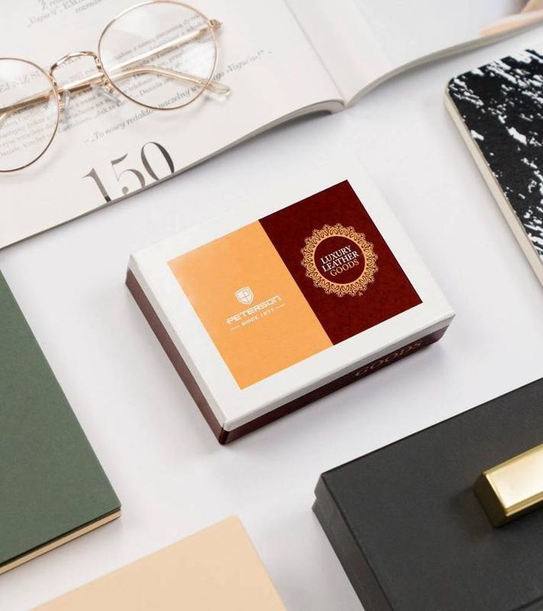 Portfel, czarny, skórzany, Peterson