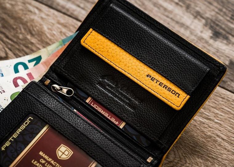 Portfel, czarny, skórzany, Peterson