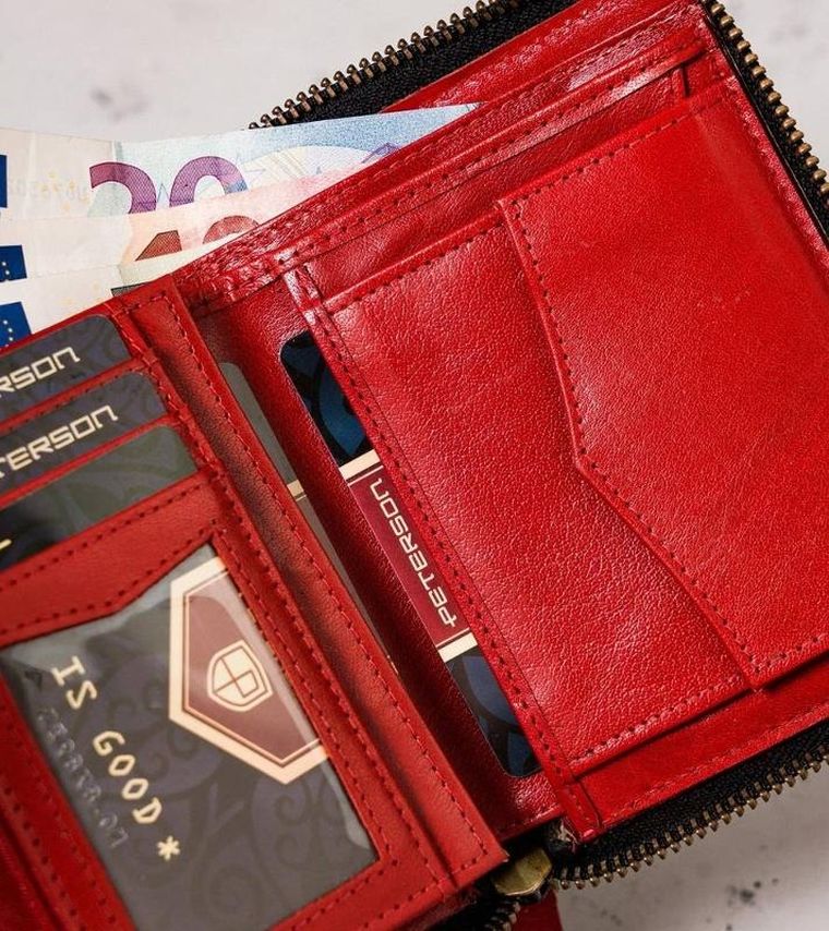 Portfel, czarny, skórzany, Peterson