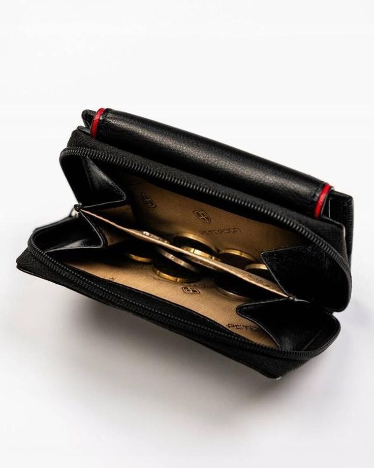 Portfel, czarny, skórzany, Peterson
