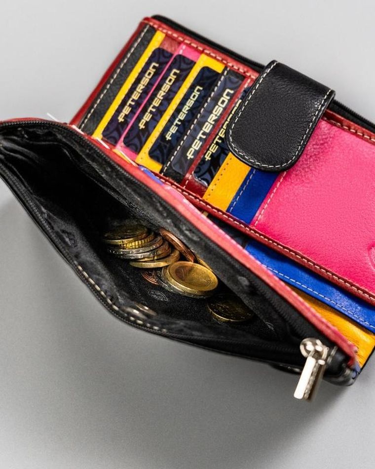 Portfel, czarny, skórzany, Peterson