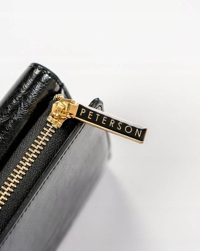 Portfel, czarny, skórzany, Peterson