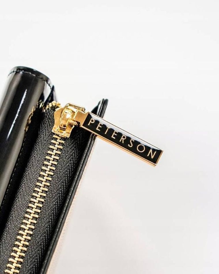 Portfel, czarny, skórzany, Peterson