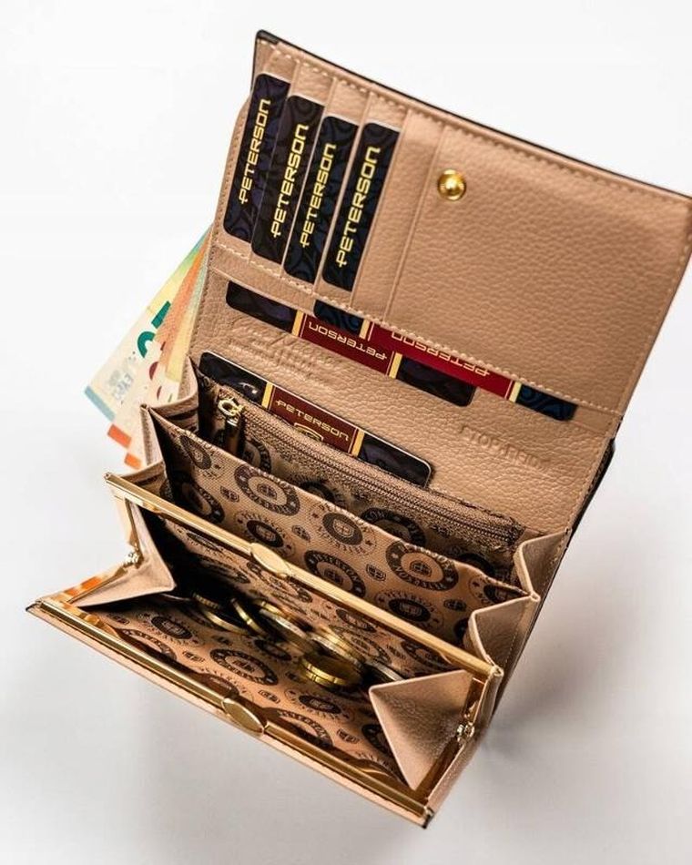 Portfel, czarny, skórzany, Peterson