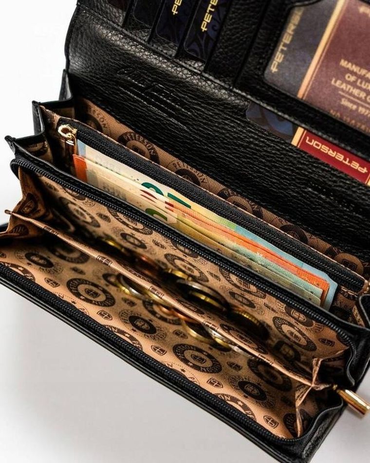 Portfel, czarny, skórzany, Peterson