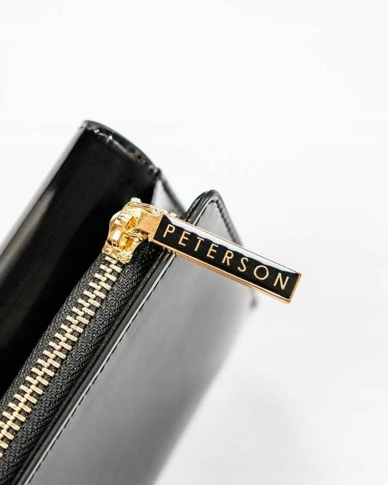 Portfel, czarny, skórzany, Peterson