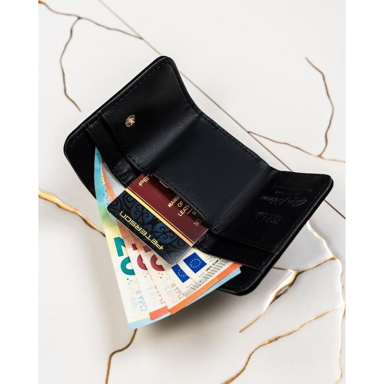 Portfel, czarny, skórzany, Peterson