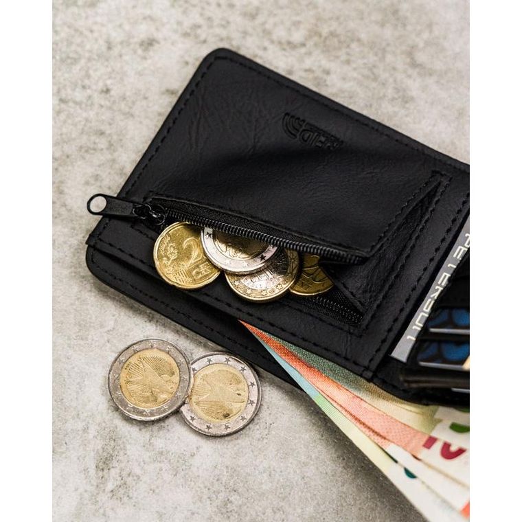 Portfel, czarny, skórzany, Peterson