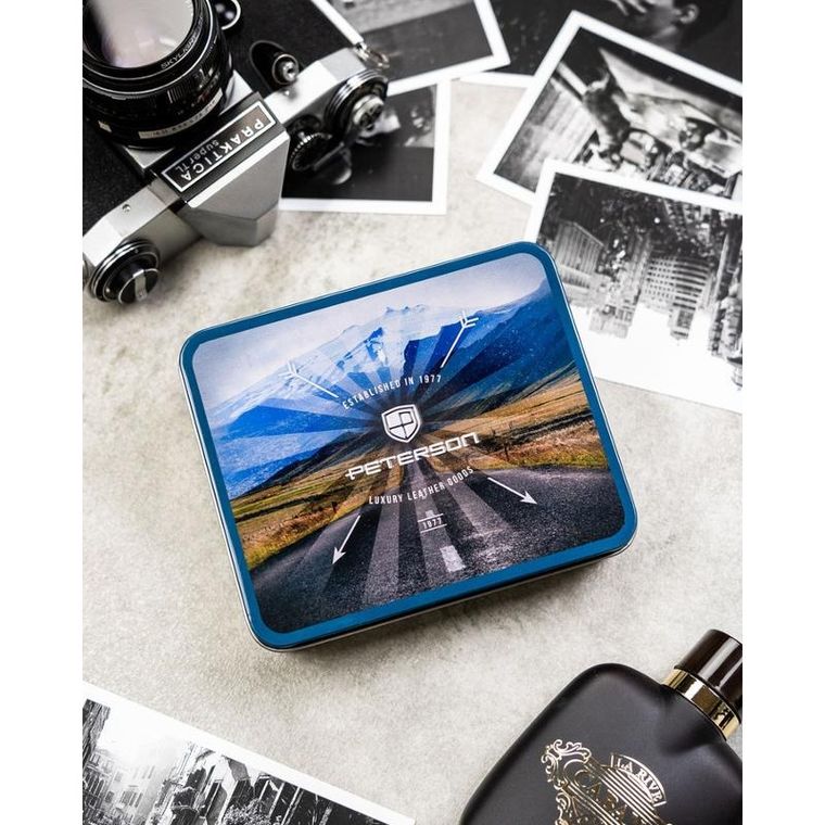 Portfel, czarny, skórzany, Peterson