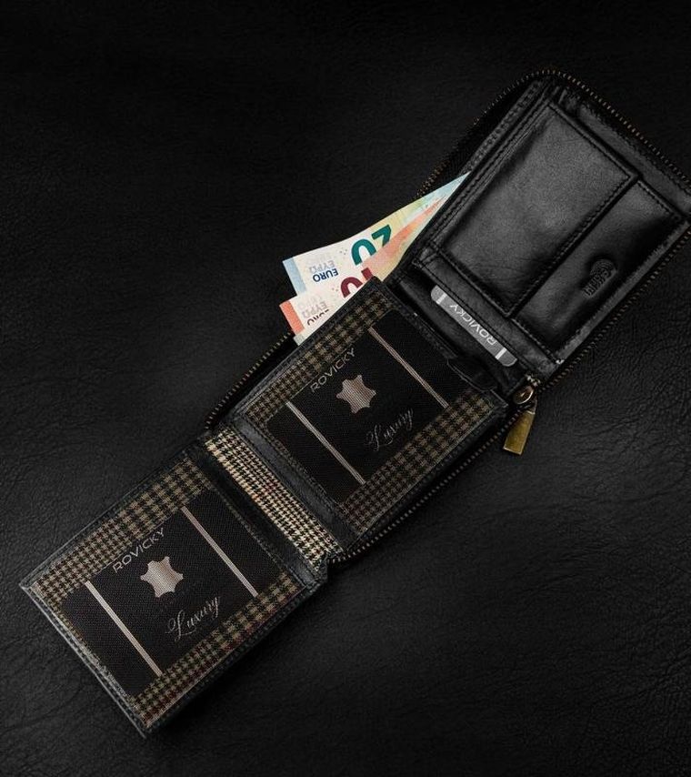 Portfel, czarny, skórzany, RFID, Always Wild