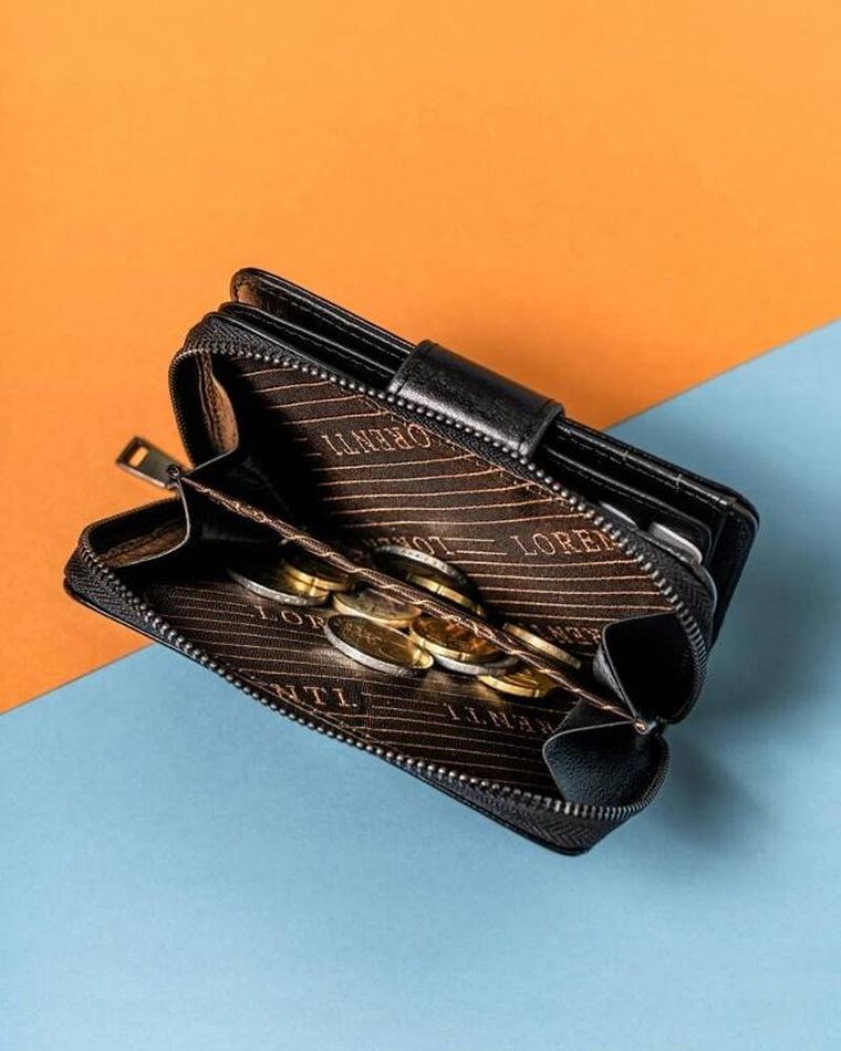 Portfel, czarny, skórzany, RFID, Lorenti