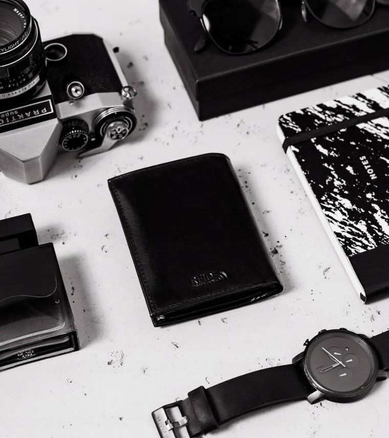 Portfel, czarny, skórzany, RFID, Peterson