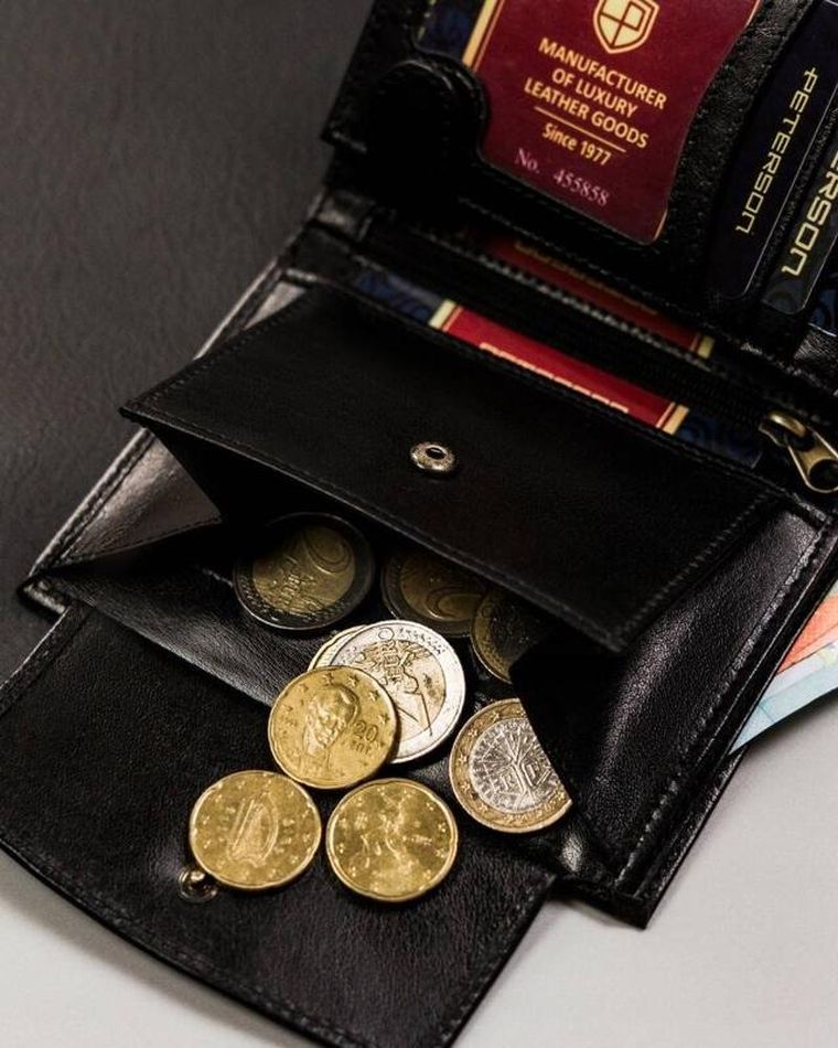 Portfel, czarny, skórzany, RFID, Peterson