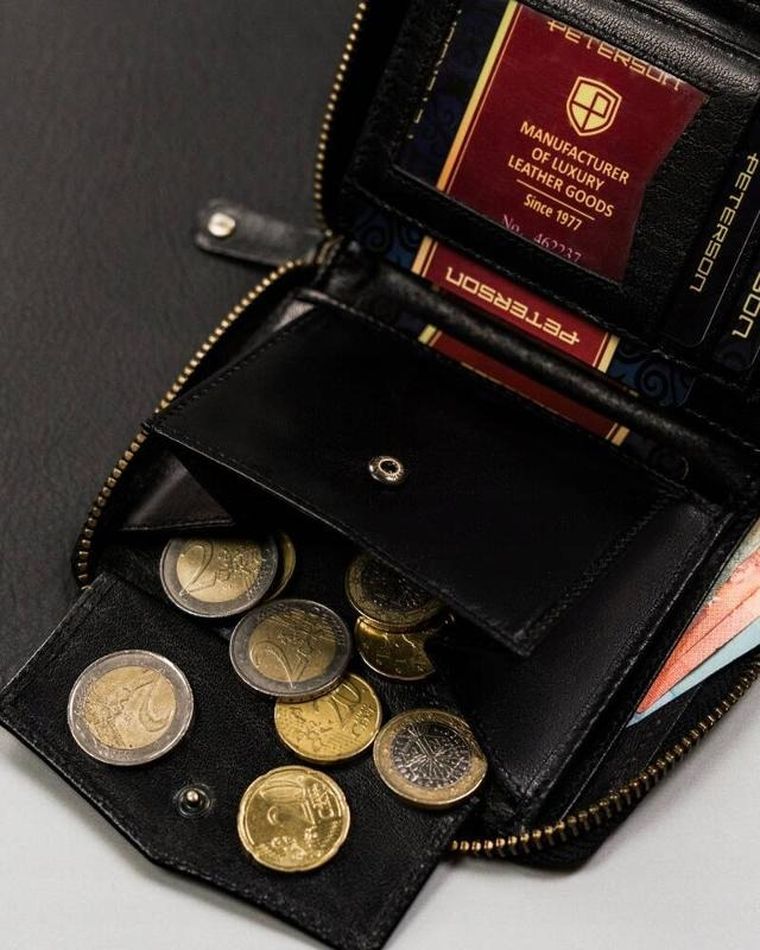 Portfel, czarny, skórzany, RFID, Peterson