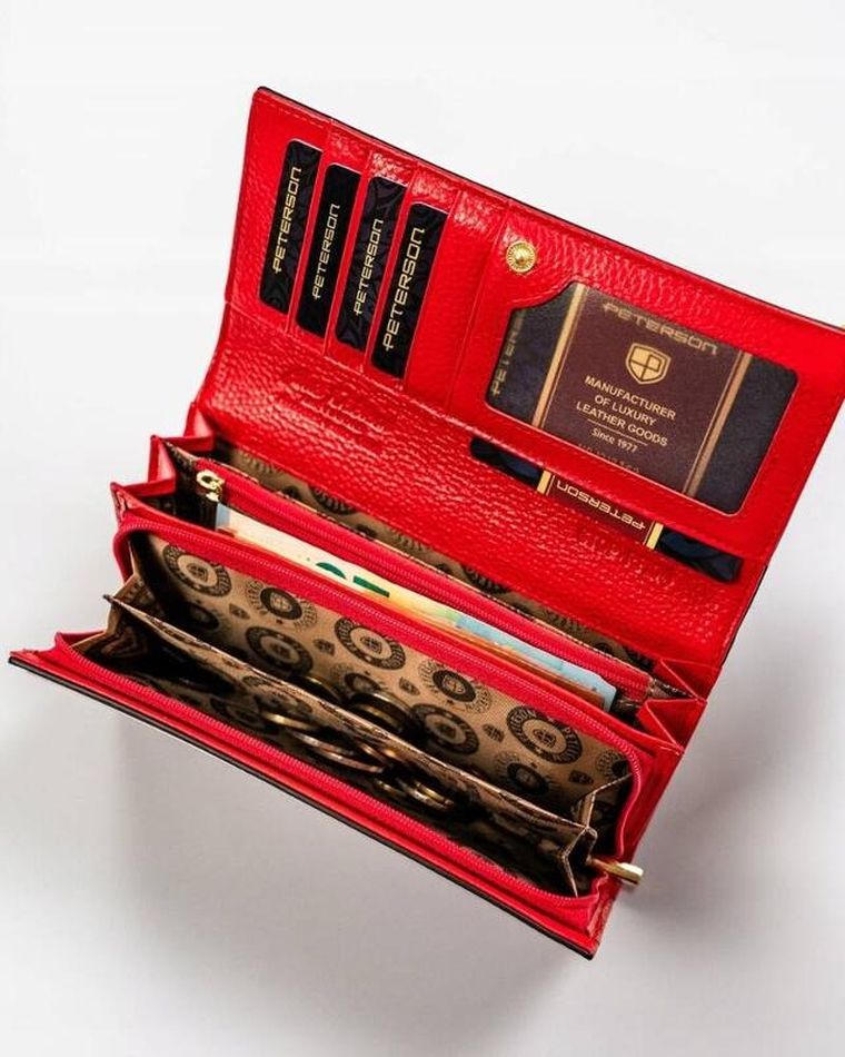 Portfel, czarny, skórzany, RFID, Peterson