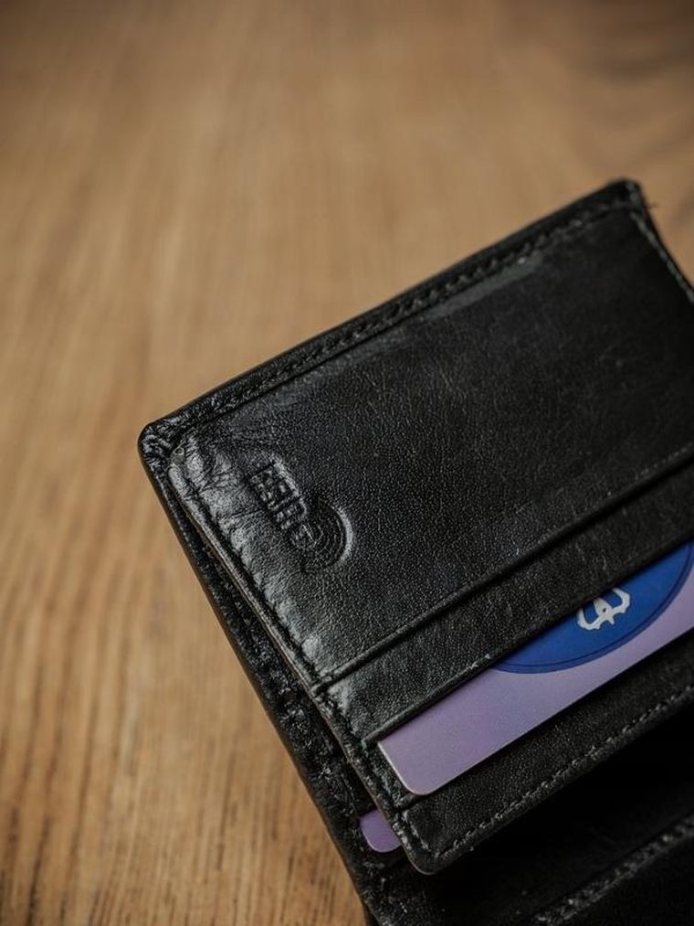 Portfel, czarny, skórzany, RFID, Pierre Andreus