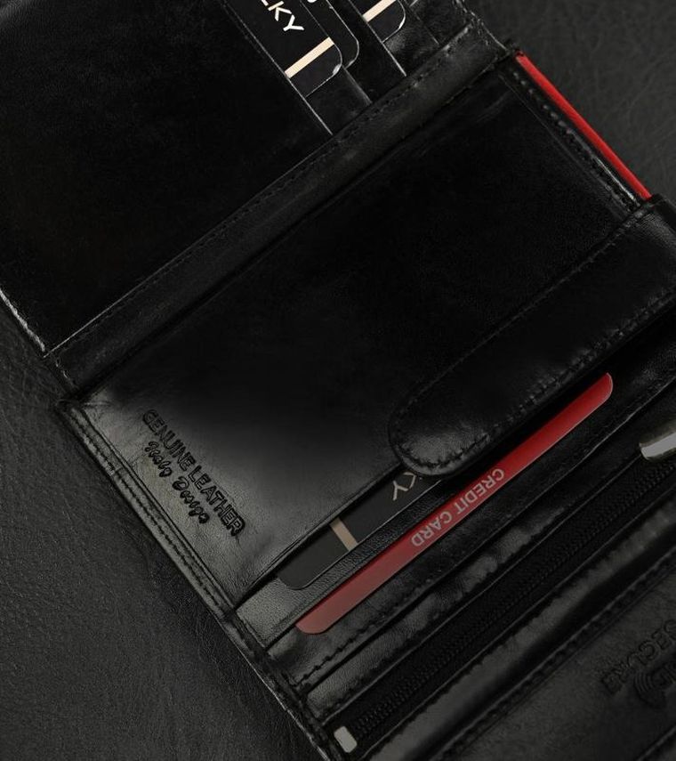 Portfel, czarny, skórzany, RFID, Ronaldo