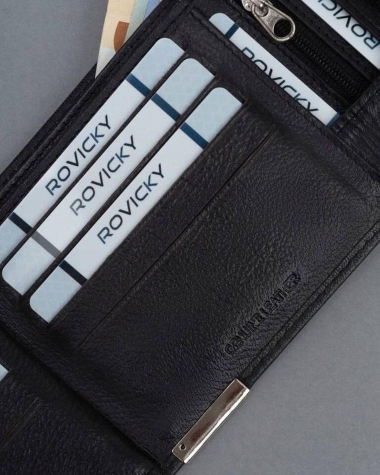 Portfel, czarny, skórzany, RFID, Ronaldo