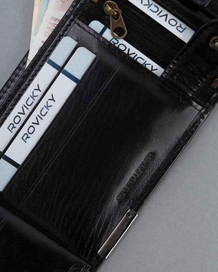 Portfel, czarny, skórzany, RFID, Ronaldo