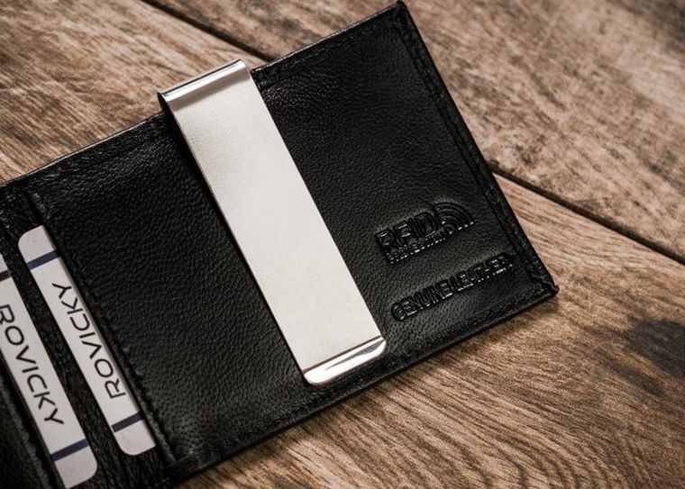 Portfel, czarny, skórzany, RFID, Rovicky