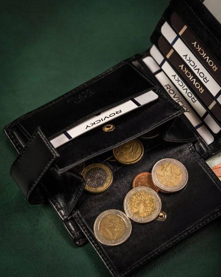 Portfel, czarny, skórzany, RFID, Rovicky