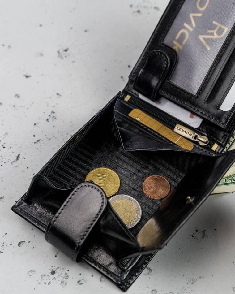 Portfel, czarny, skórzany, RFID, Rovicky