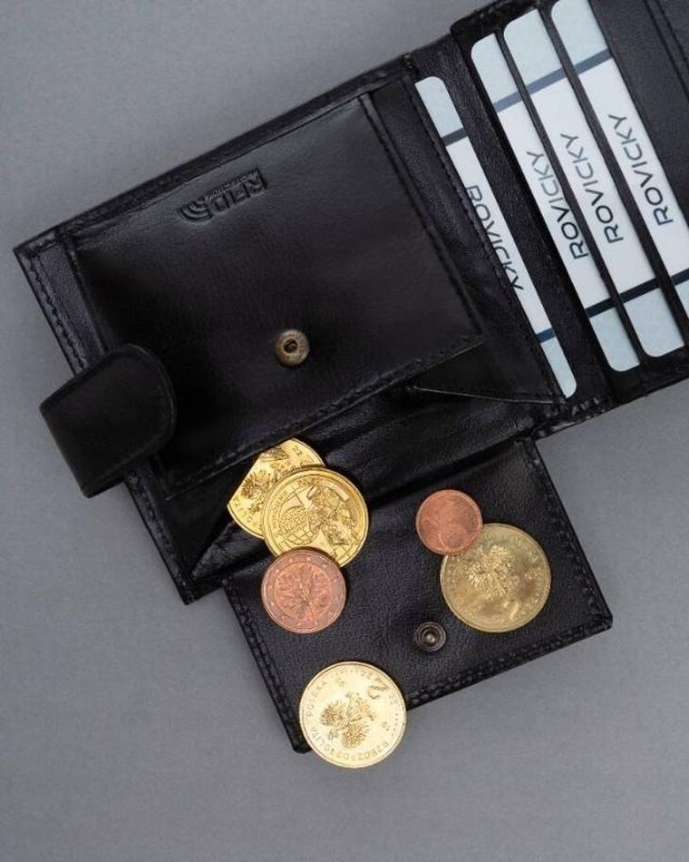 Portfel, czarny, skórzany, Ronaldo