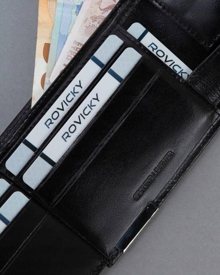 Portfel, czarny, skórzany, Ronaldo