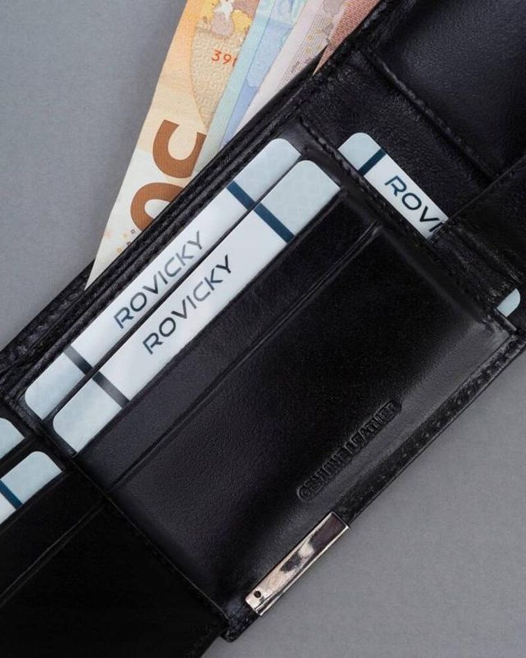 Portfel, czarny, skórzany, Ronaldo