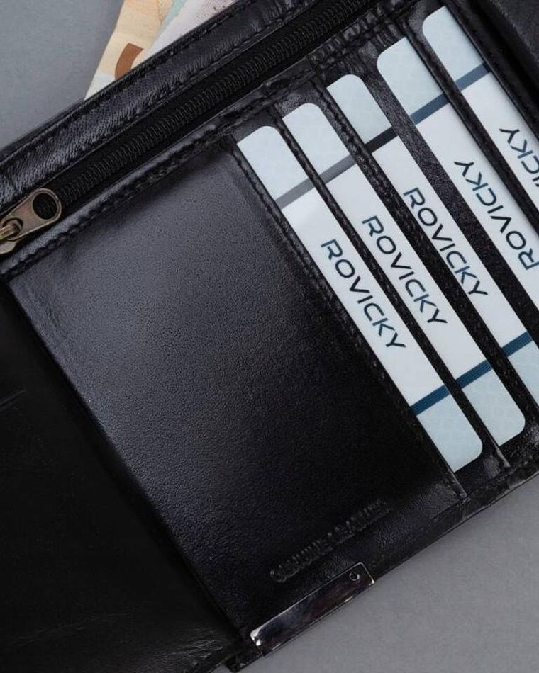 Portfel, czarny, skórzany, Ronaldo