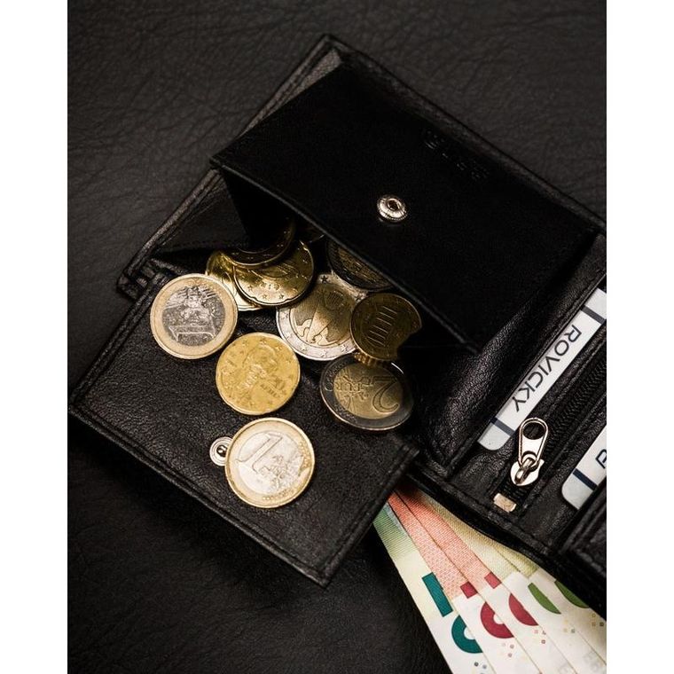 Portfel, czarny, skórzany, Ronaldo