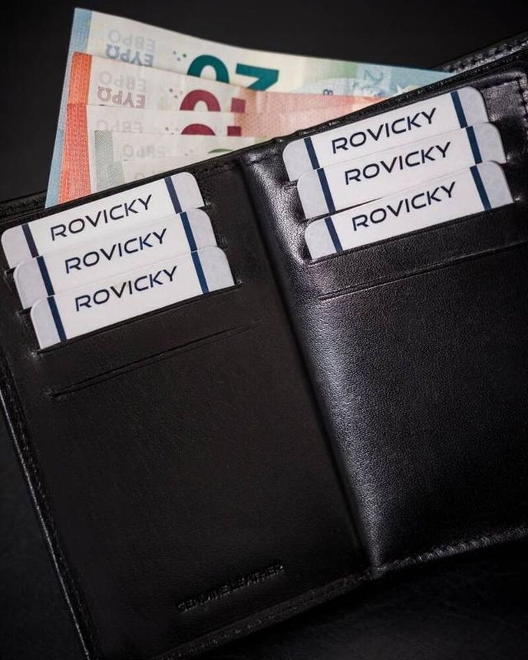 Portfel, czarny, skórzany, Rovicky