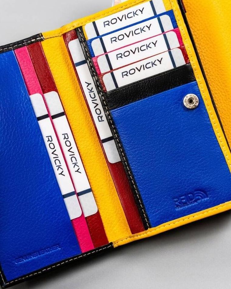 Portfel, czarny, skórzany, Rovicky