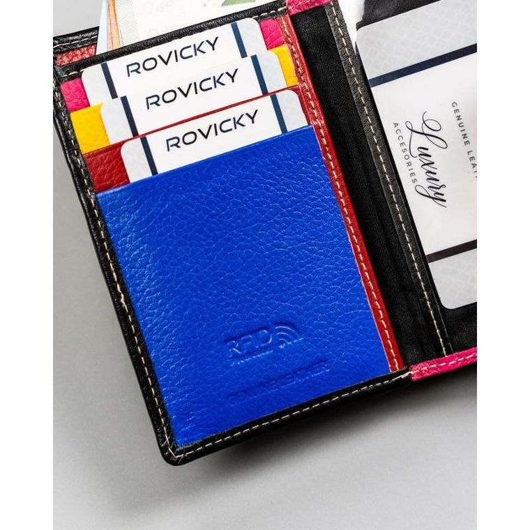 Portfel, czarny, skórzany, Rovicky