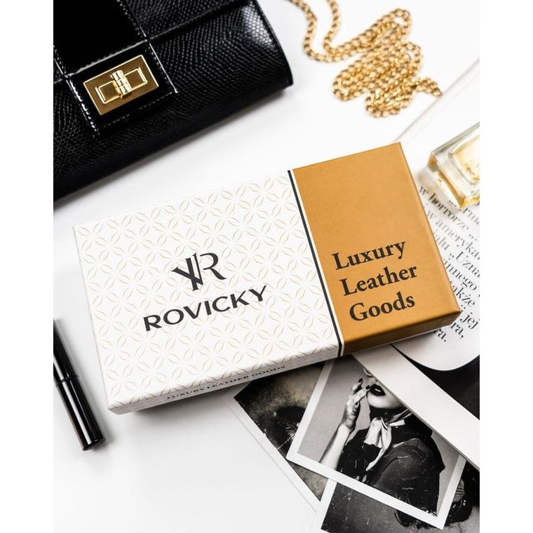 Portfel, czarny, skórzany, Rovicky