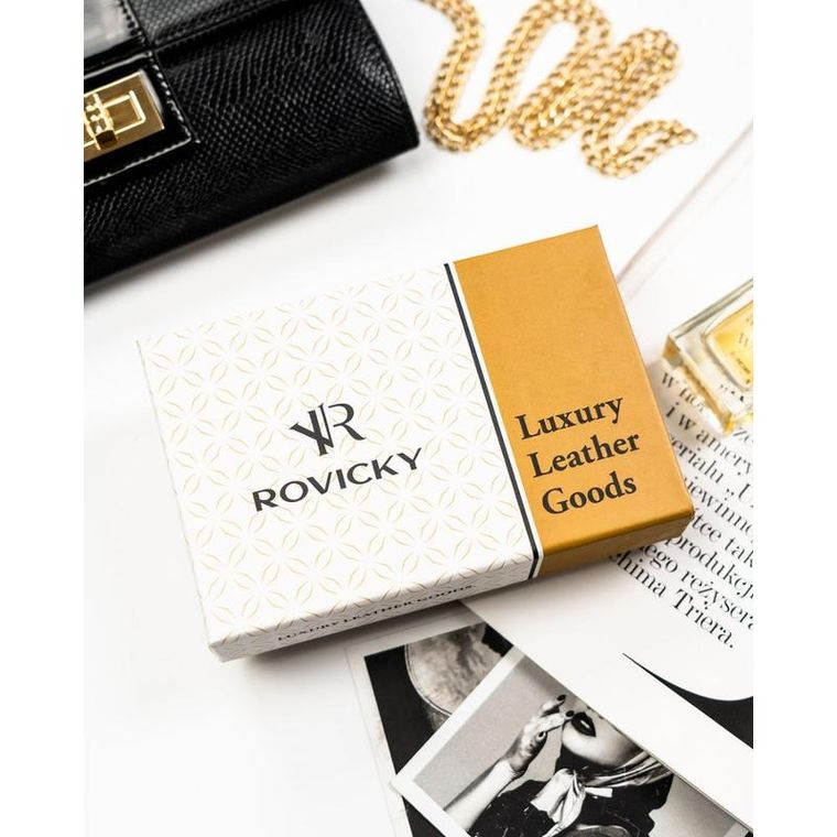 Portfel, czarny, skórzany, Rovicky