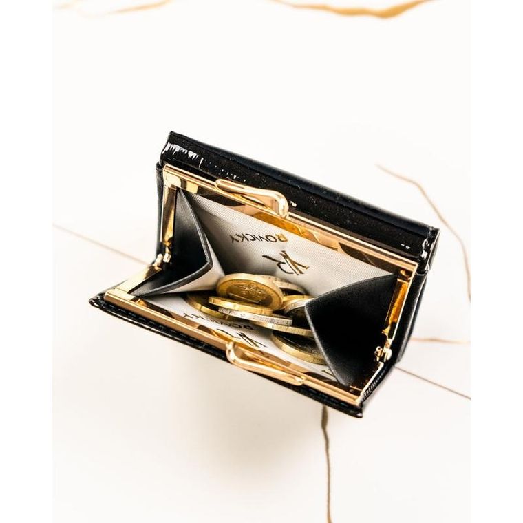 Portfel, czarny, skórzany, Rovicky