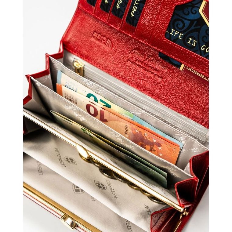 Portfel, czerwony, RFID, Peterson