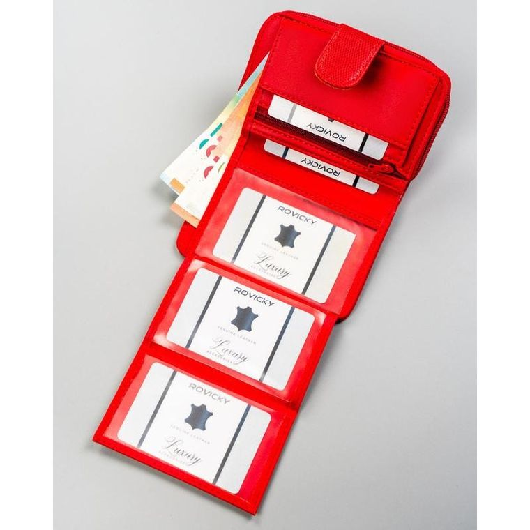 Portfel, czerwony, skóra ekologiczna, 4U Cavaldi